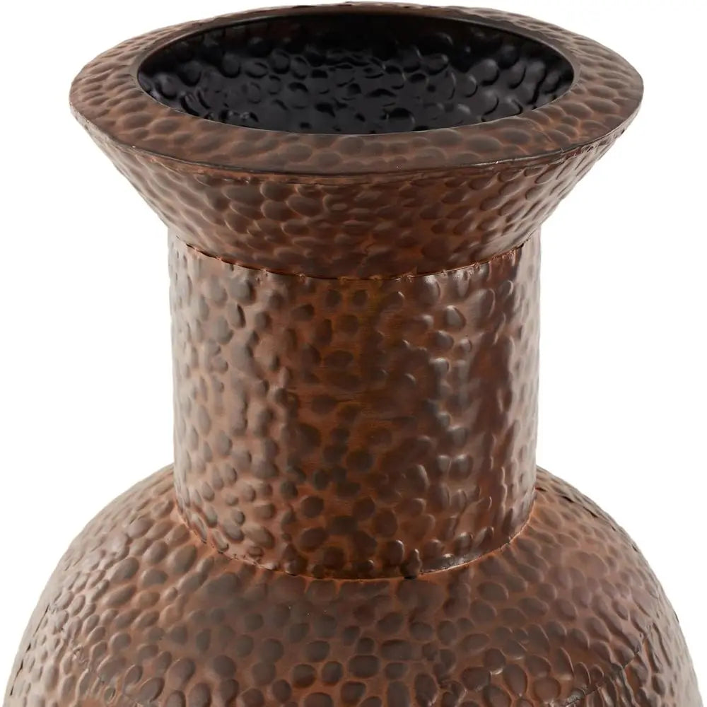 Set of 3 Tall Decorative Vases with Bubble Texture and Studs, 50, 35, 26H, Dark Brown for Indoor/Outdoor Home Decor