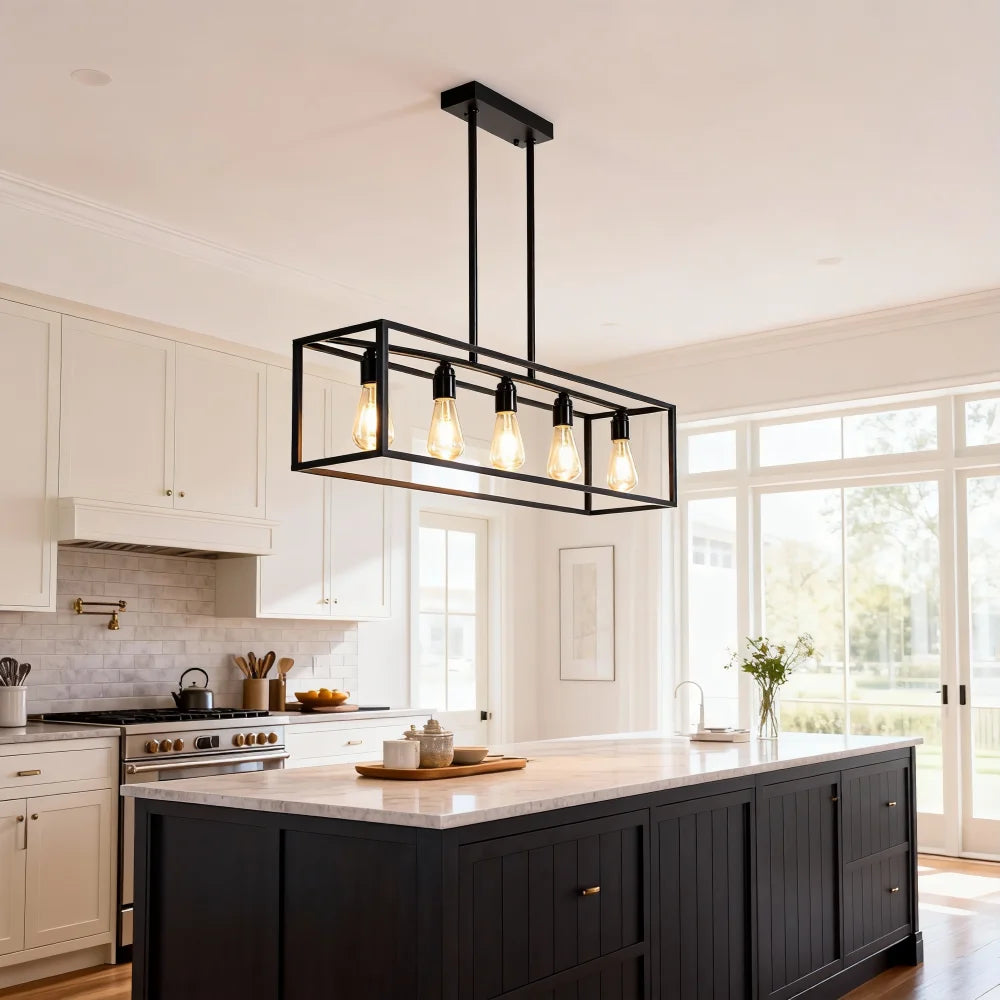Industrial Kitchen Island Chandelier Hanging Lamp Ceiling Pendant Light for Dining Room Foyer